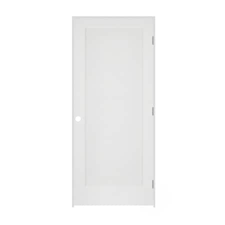 Trimlite 28"x80"x13/8" Primed 1Panel Interior Flat Panel Ovolo Bead 49/16" LH Prehung 2468pri8020LH154916